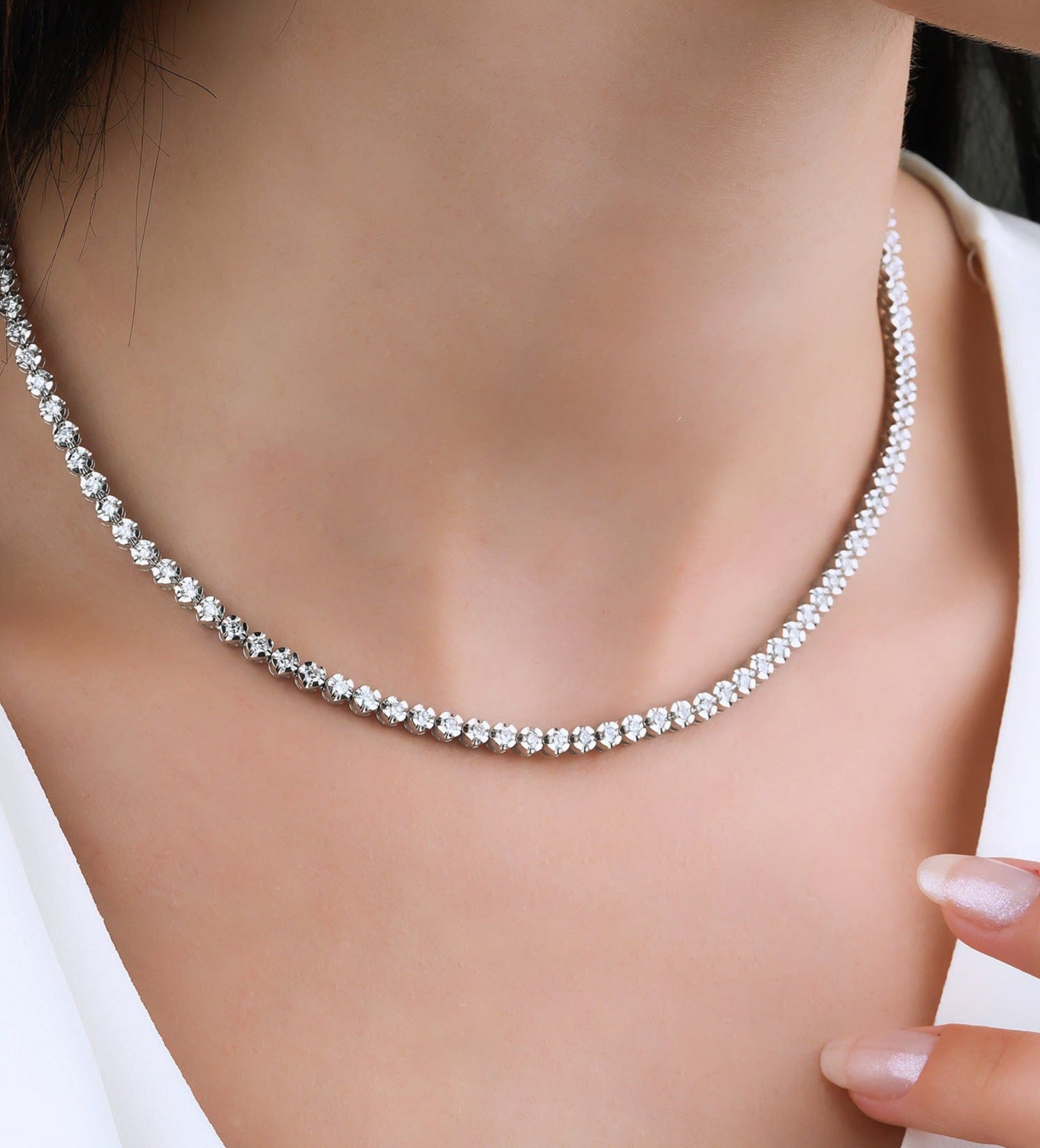 2.60 Karat Su Yolu Pırlanta Gerdanlık - RNF0595 | Gerdanlık | Ronaff Pırlanta | Tektaş Yüzük, Pırlanta Yüzük, Kolye, Küpe