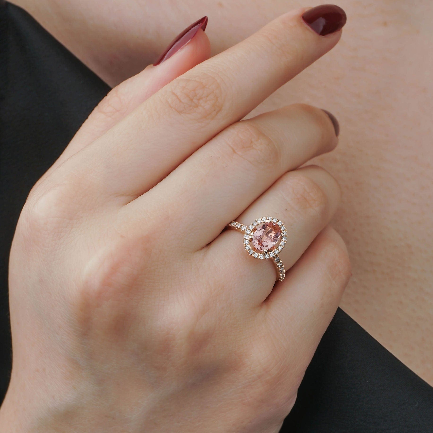 2.74 Karat Oval Pembe Safir Pırlantalı Yüzük - RNF0253 | Renkli Taşlı Yüzükler | Ronaff Pırlanta | Tektaş Yüzük, Pırlanta Yüzük, Kolye, Küpe