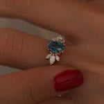 2.78 Karat Marla London Blue Topaz & 0.40 ct Markiz Kesim Pırlantalı Yüzük - RNF0562 | Renkli Taşlı Yüzükler | Ronaff Pırlanta | Tektaş Yüzük, Pırlanta Yüzük, Kolye, Küpe