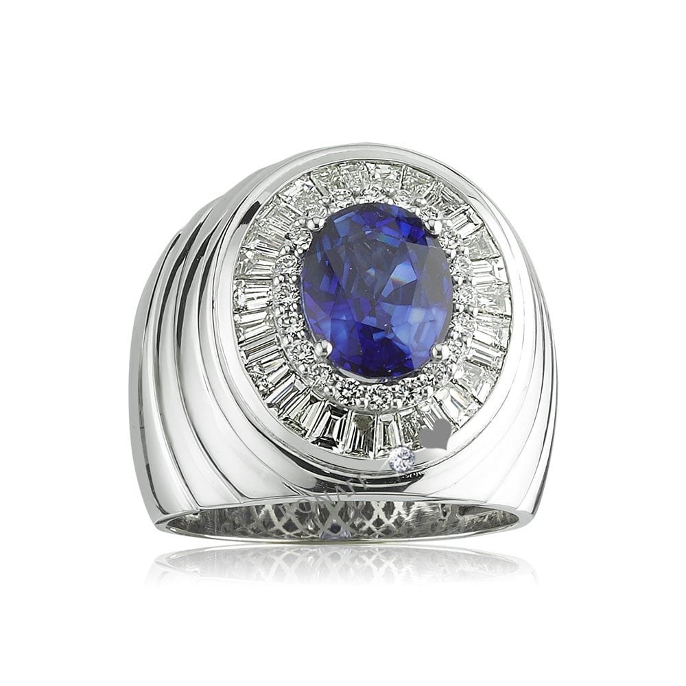 2.80 Karat Natural Safir & 1.50 Karat Baget Kesim Pırlantalı Yüzük - RNF0164 | Renkli Taşlı Yüzükler | Ronaff Pırlanta | Tektaş Yüzük, Pırlanta Yüzük, Kolye, Küpe