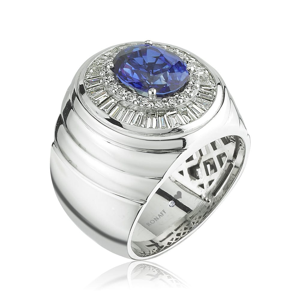 2.80 Karat Natural Safir & 1.50 Karat Baget Kesim Pırlantalı Yüzük - RNF0164 | Renkli Taşlı Yüzükler | Ronaff Pırlanta | Tektaş Yüzük, Pırlanta Yüzük, Kolye, Küpe