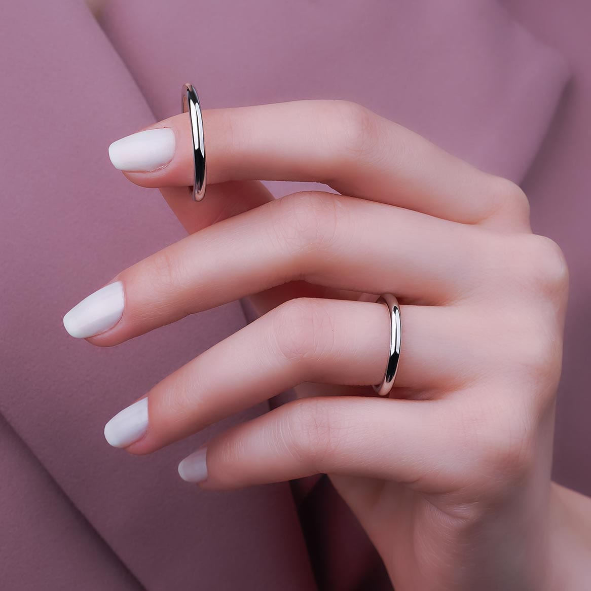 2 mm Çift Beyaz Altın Full Bombeli Alyans - RNF0572 | Alyans | Ronaff Pırlanta | Tektaş Yüzük, Pırlanta Yüzük, Kolye, Küpe