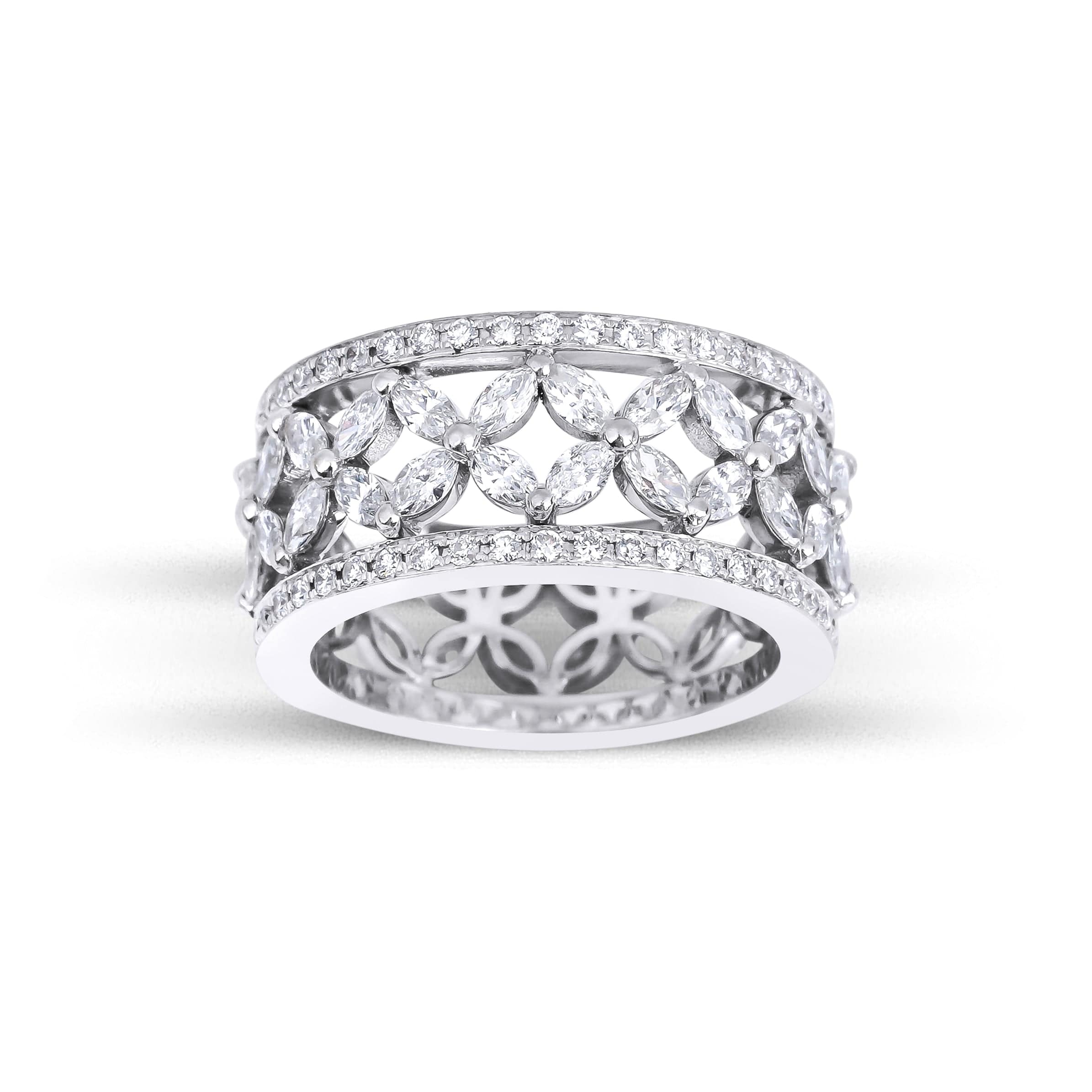 3.20 Karat Markiz Pırlantalı Özel Tasarım Tamtur Alyans - RNF0557 | Tamtur Pırlanta Yüzük | Ronaff Pırlanta | Tektaş Yüzük, Pırlanta Yüzük, Kolye, Küpe