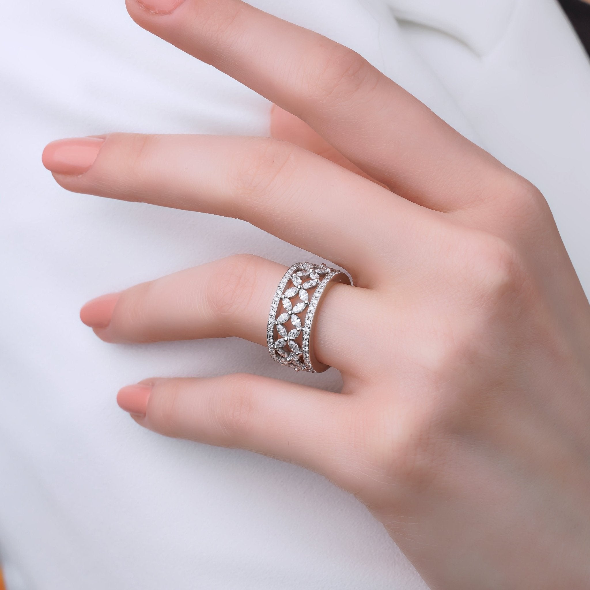 3.20 Karat Markiz Pırlantalı Özel Tasarım Tamtur Alyans - RNF0557 | Tamtur Pırlanta Yüzük | Ronaff Pırlanta | Tektaş Yüzük, Pırlanta Yüzük, Kolye, Küpe