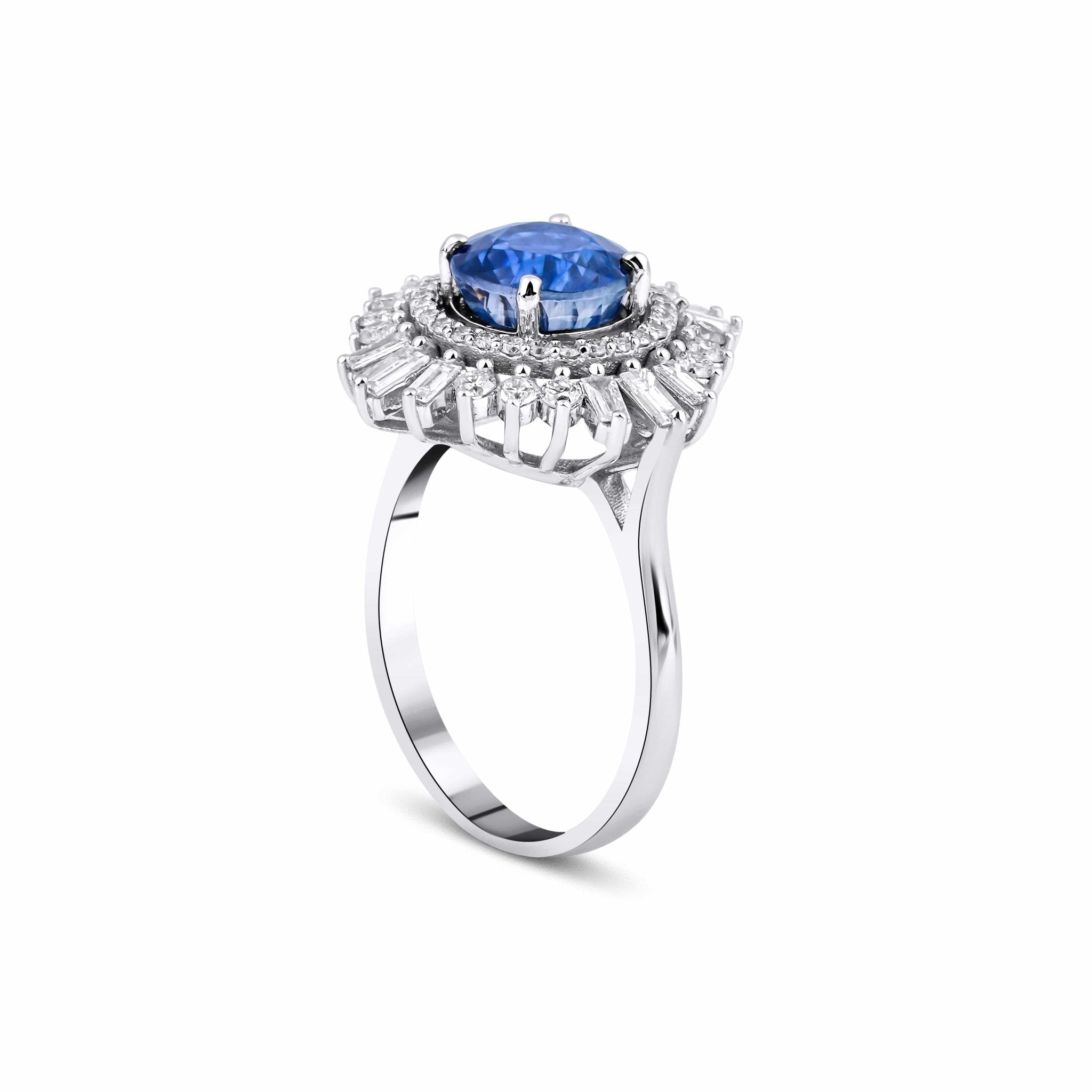 3.52 Karat Safir Pırlantalı Tasarım Yüzük - RNF0649 | Renkli Taşlı Yüzükler | Ronaff Pırlanta | Tektaş Yüzük, Pırlanta Yüzük, Kolye, Küpe