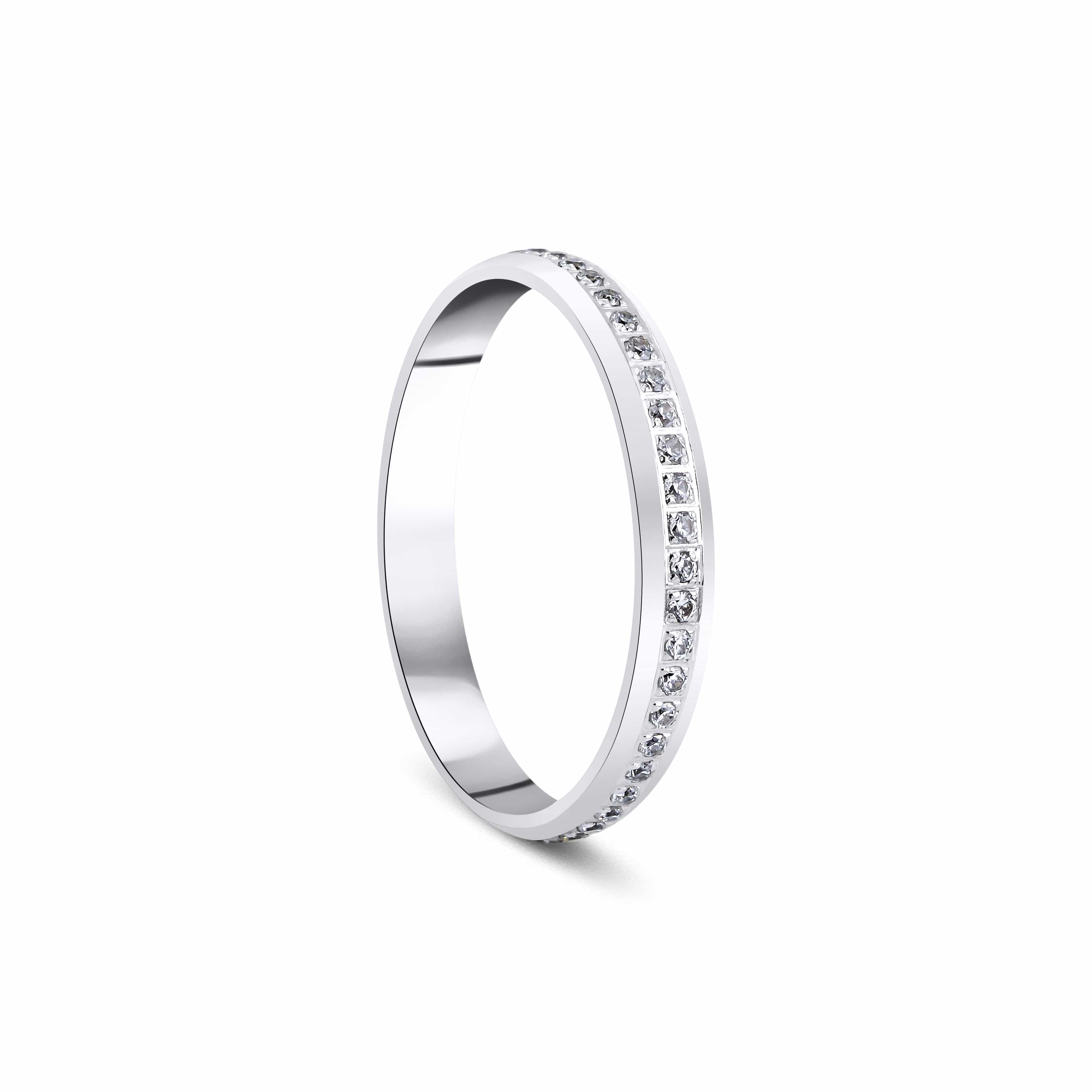 3 mm Pırlantalı Beyaz Altın Tek Bombeli Alyans - RNF0574 | Alyans | Ronaff Pırlanta | Tektaş Yüzük, Pırlanta Yüzük, Kolye, Küpe