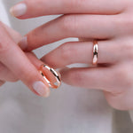 3 mm Çift Rose Altın Bombeli Özel Harf Alyans - RNF0610 | Alyans | Ronaff Pırlanta | Tektaş Yüzük, Pırlanta Yüzük, Kolye, Küpe