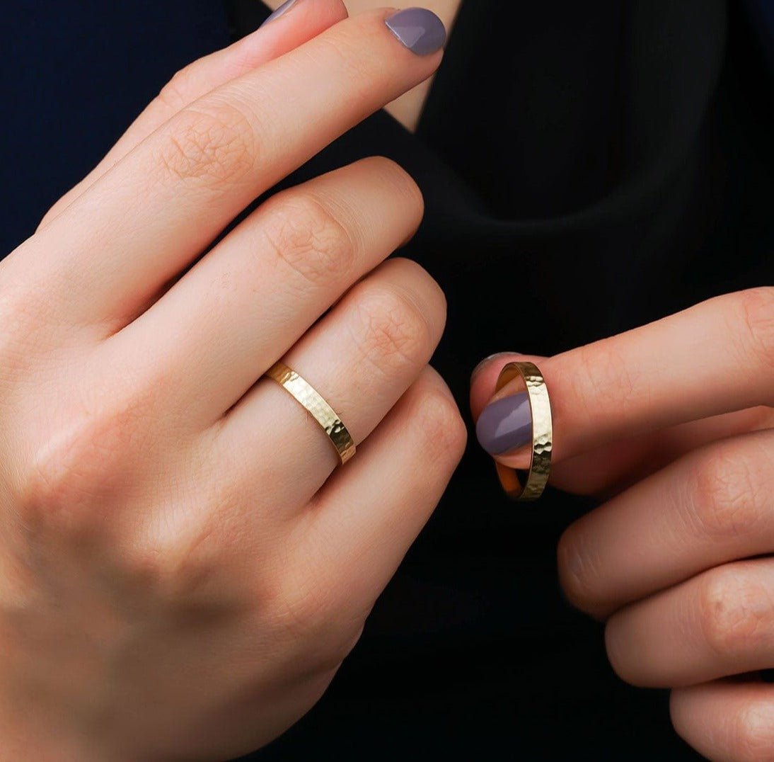 3 mm Çift Sarı Dövmeli Tasarım Alyans - RNF0286 | Alyans | Ronaff Pırlanta | Tektaş Yüzük, Pırlanta Yüzük, Kolye, Küpe