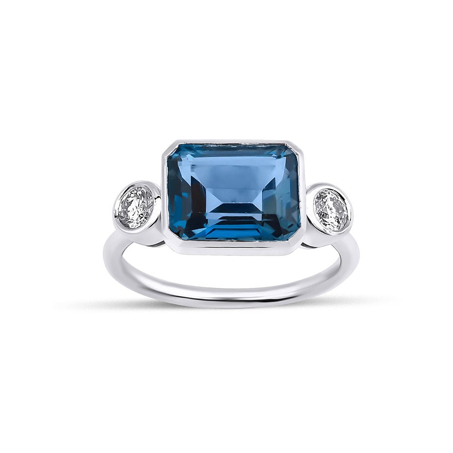 4.00 Karat London Blue Topaz Pırlantalı Yüzük - RNF0686 | Renkli Pırlantalı Yüzükler | Ronaff Pırlanta | Tektaş Yüzük, Pırlanta Yüzük, Kolye, Küpe