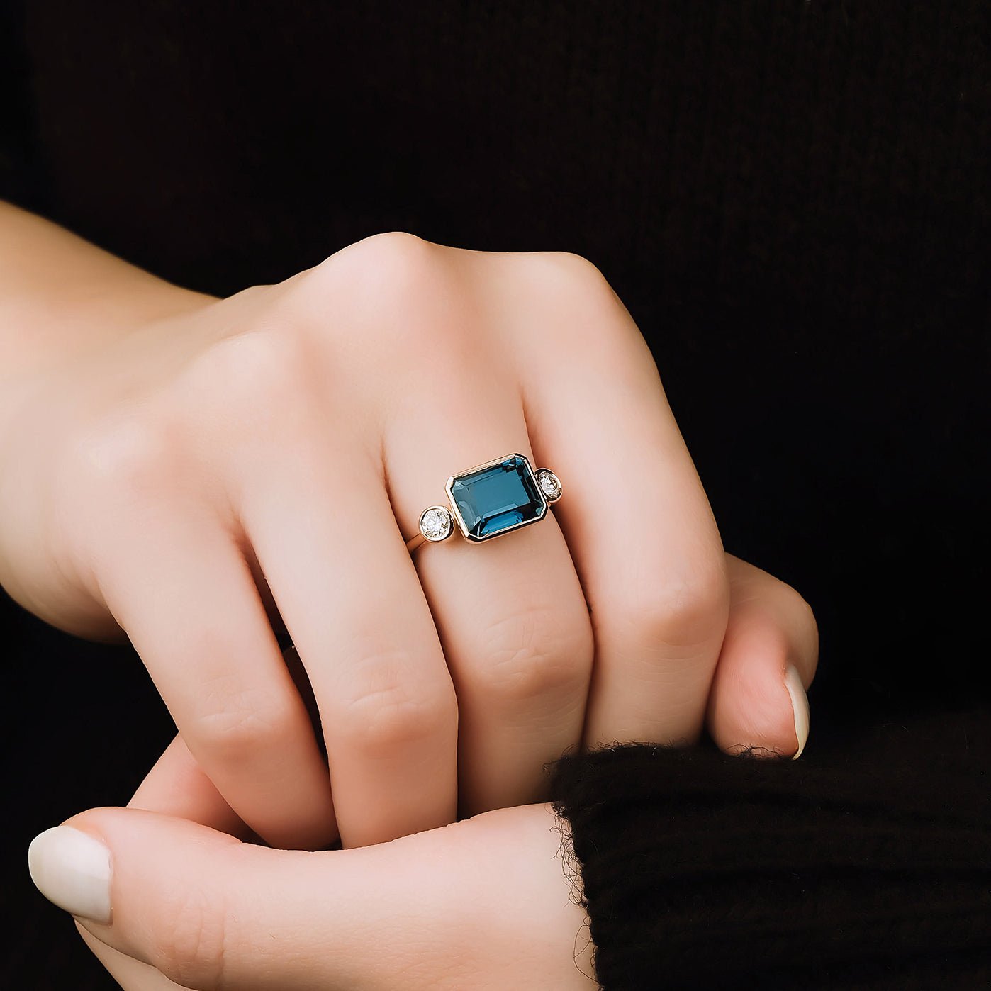 4.00 Karat London Blue Topaz Pırlantalı Yüzük - RNF0686 | Renkli Pırlantalı Yüzükler | Ronaff Pırlanta | Tektaş Yüzük, Pırlanta Yüzük, Kolye, Küpe