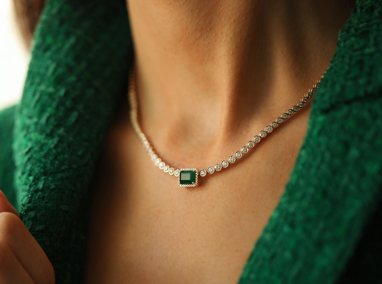 4.10 ct Zümrüt Pırlantalı Özel Tasarım Kolye - RNF0675 | Renkli Taşlı Kolyeler | Ronaff Pırlanta | Tektaş Yüzük, Pırlanta Yüzük, Kolye, Küpe