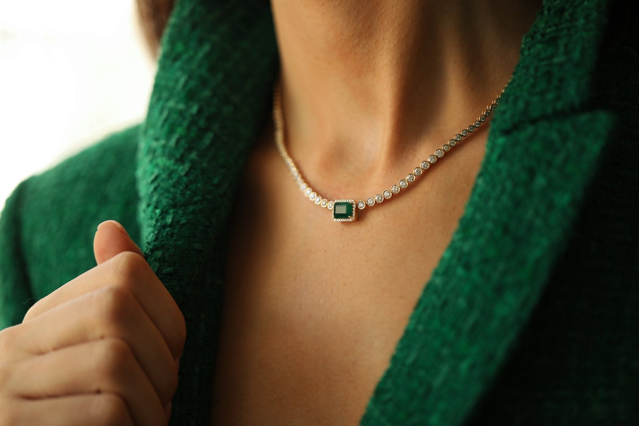 4.10 ct Zümrüt Pırlantalı Özel Tasarım Kolye - RNF0675 | Renkli Taşlı Kolyeler | Ronaff Pırlanta | Tektaş Yüzük, Pırlanta Yüzük, Kolye, Küpe