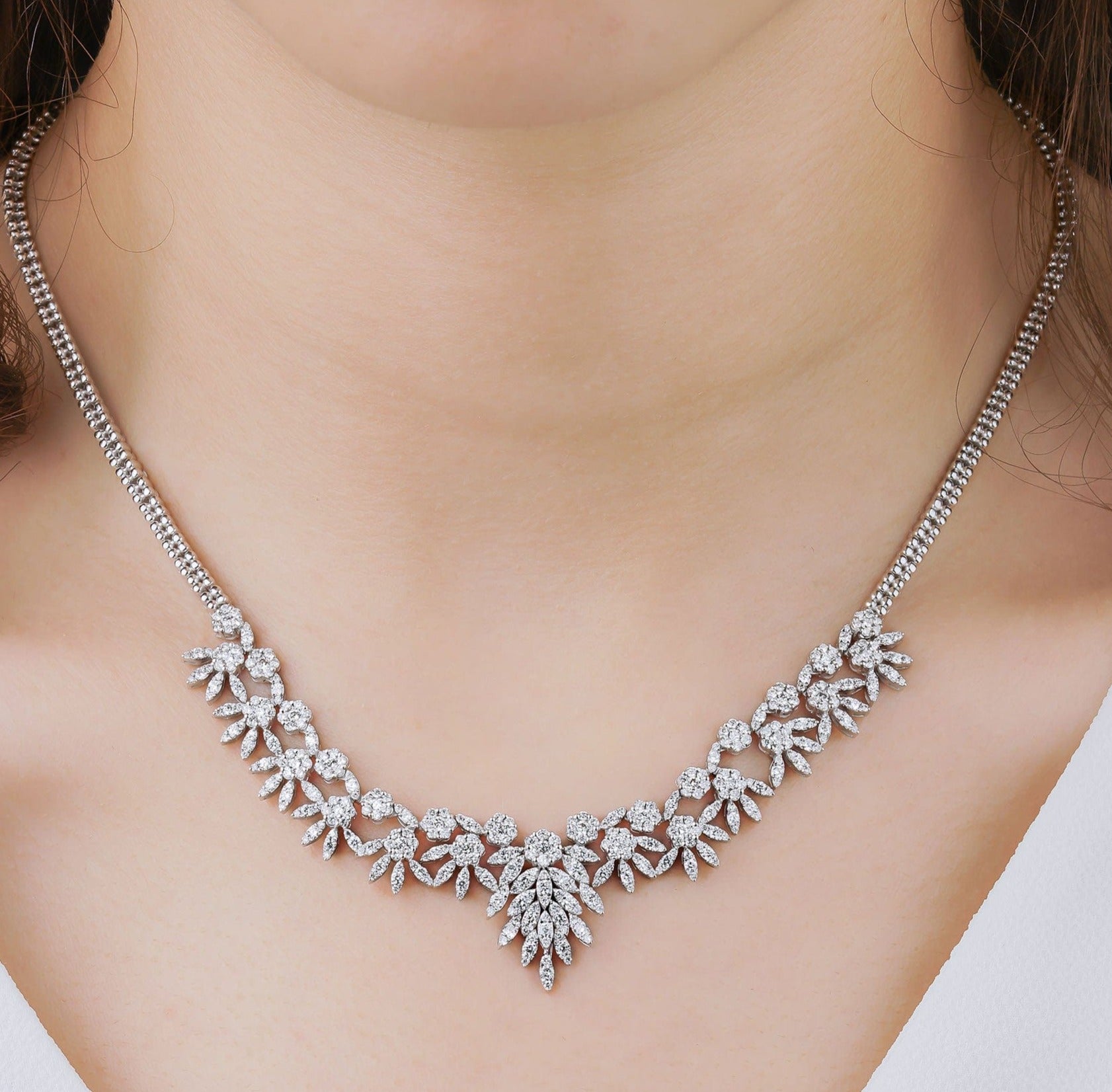 4.54 Karat Pırlanta Tasarım Gerdanlık - RNF0167 | Gerdanlık | Ronaff Pırlanta | Tektaş Yüzük, Pırlanta Yüzük, Kolye, Küpe