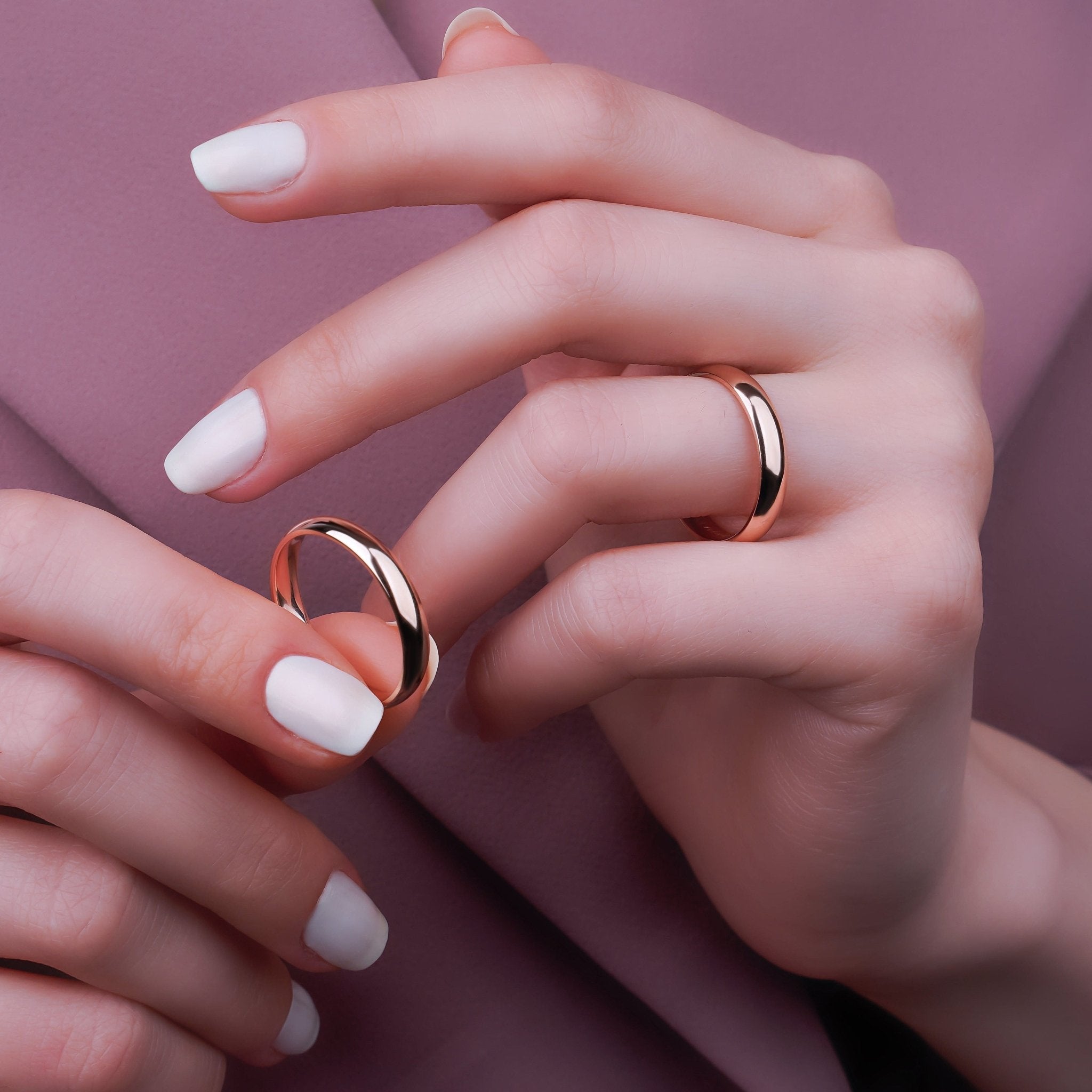 3 mm Çift Altın Bombeli Alyans - RNF0568 | Alyans | Ronaff Pırlanta | Tektaş Yüzük, Pırlanta Yüzük, Kolye, Küpe