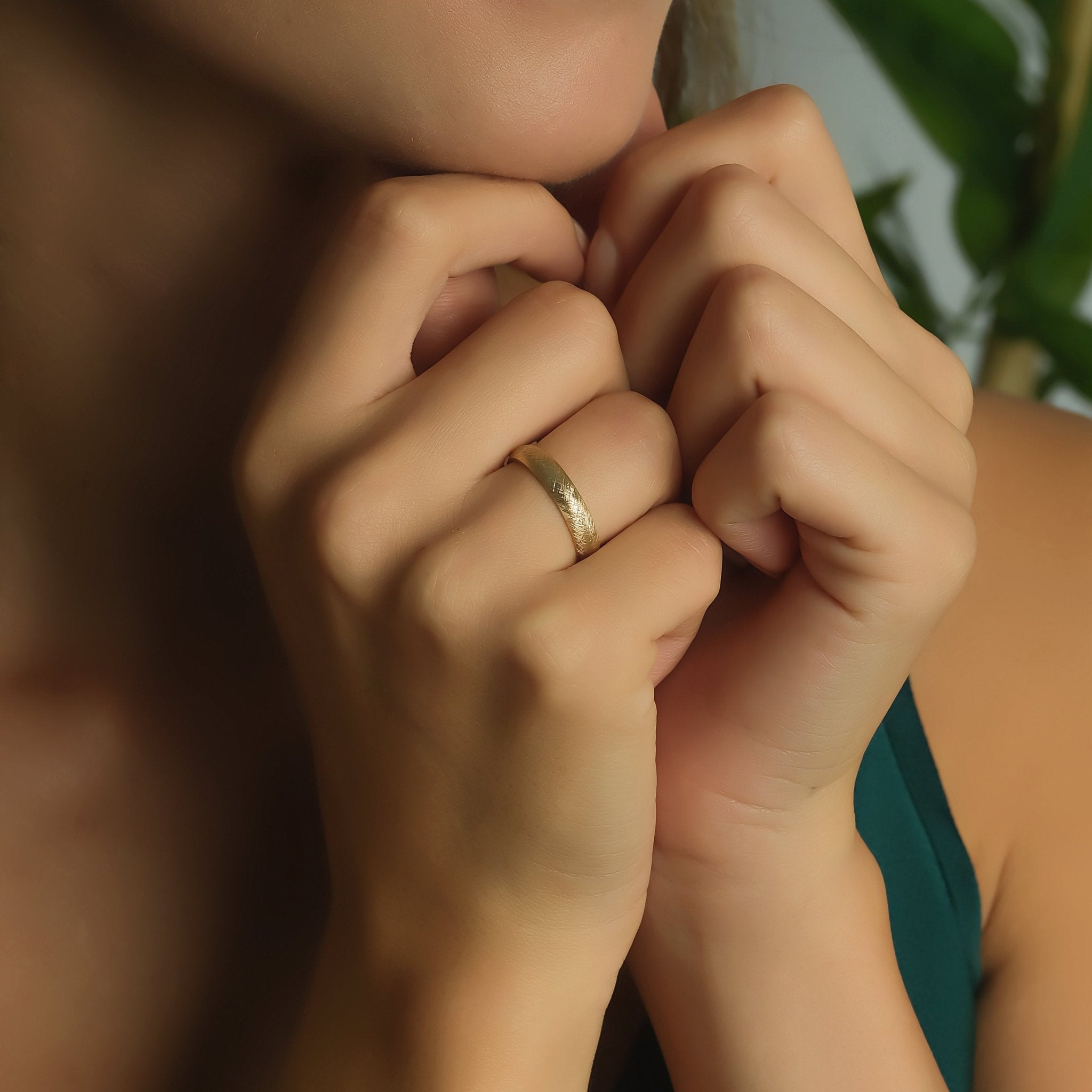 4 mm Bombeli & Desenli Altın Tek Alyans - RNF0764 | Alyans | Ronaff Pırlanta | Tektaş Yüzük, Pırlanta Yüzük, Kolye, Küpe