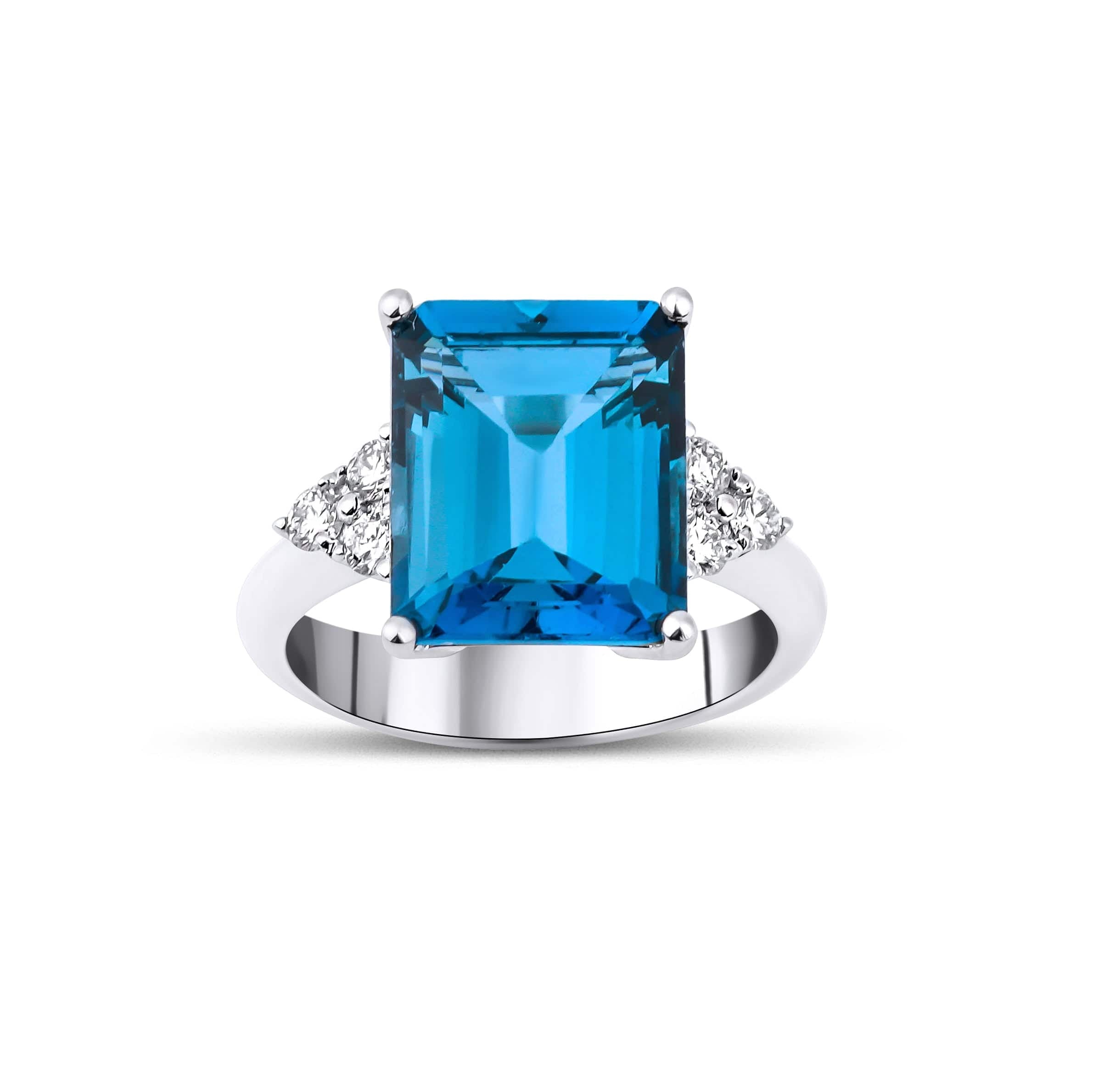 5.14 Karat London Blue Topaz Pırlantalı Yüzük - RNF0641 | Renkli Taşlı Yüzükler | Ronaff Pırlanta | Tektaş Yüzük, Pırlanta Yüzük, Kolye, Küpe
