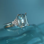 5.44 Karat Emerald Kesim Aquamarine Pırlantalı Yüzük - RNF0645 | Renkli Taşlı Yüzükler | Ronaff Pırlanta | Tektaş Yüzük, Pırlanta Yüzük, Kolye, Küpe