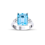 5.44 Karat Emerald Kesim Aquamarine Pırlantalı Yüzük - RNF0645 | Renkli Taşlı Yüzükler | Ronaff Pırlanta | Tektaş Yüzük, Pırlanta Yüzük, Kolye, Küpe