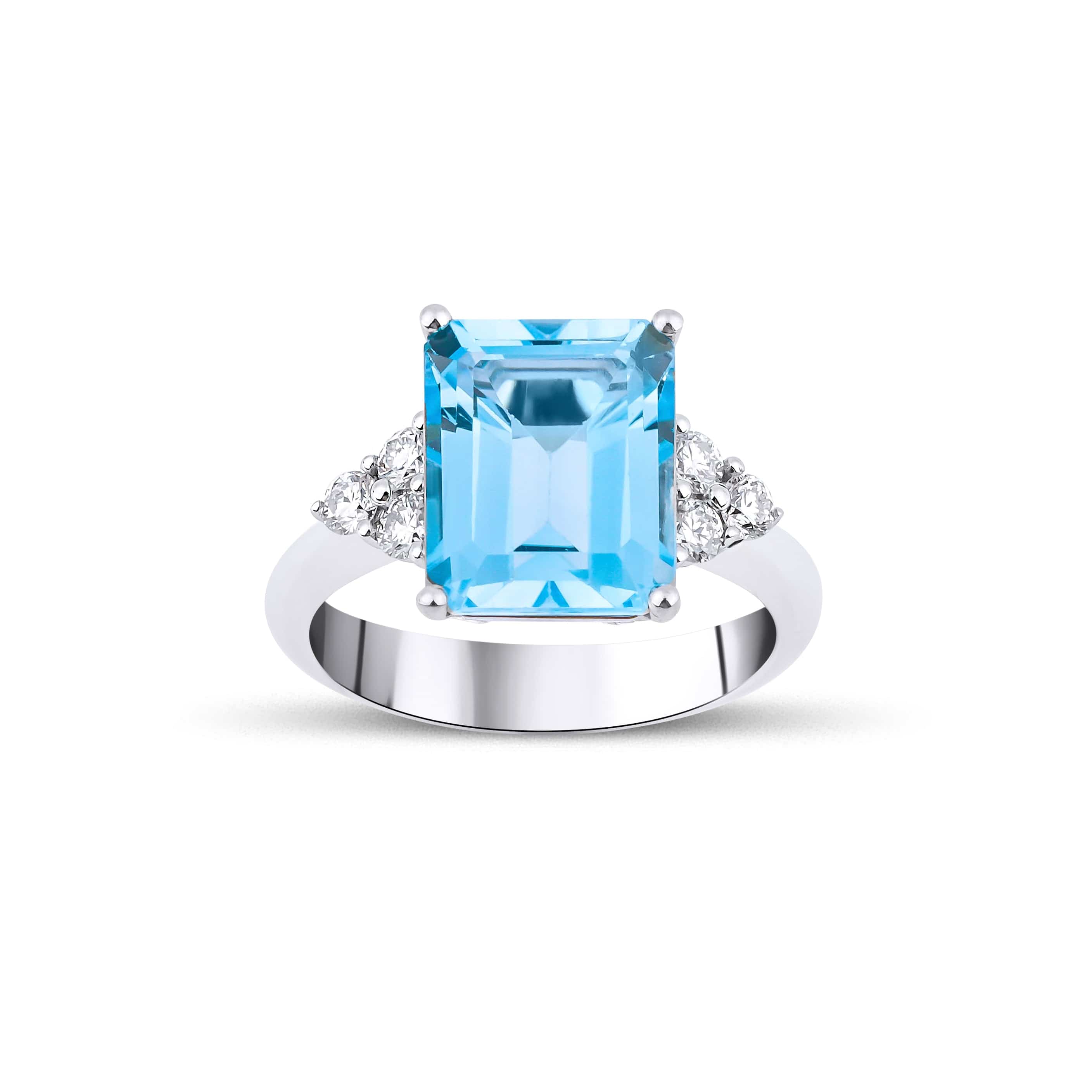 5.44 Karat Emerald Kesim Aquamarine Pırlantalı Yüzük - RNF0645 | Renkli Taşlı Yüzükler | Ronaff Pırlanta | Tektaş Yüzük, Pırlanta Yüzük, Kolye, Küpe