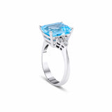 5.44 Karat Emerald Kesim Aquamarine Pırlantalı Yüzük - RNF0645 | Renkli Taşlı Yüzükler | Ronaff Pırlanta | Tektaş Yüzük, Pırlanta Yüzük, Kolye, Küpe