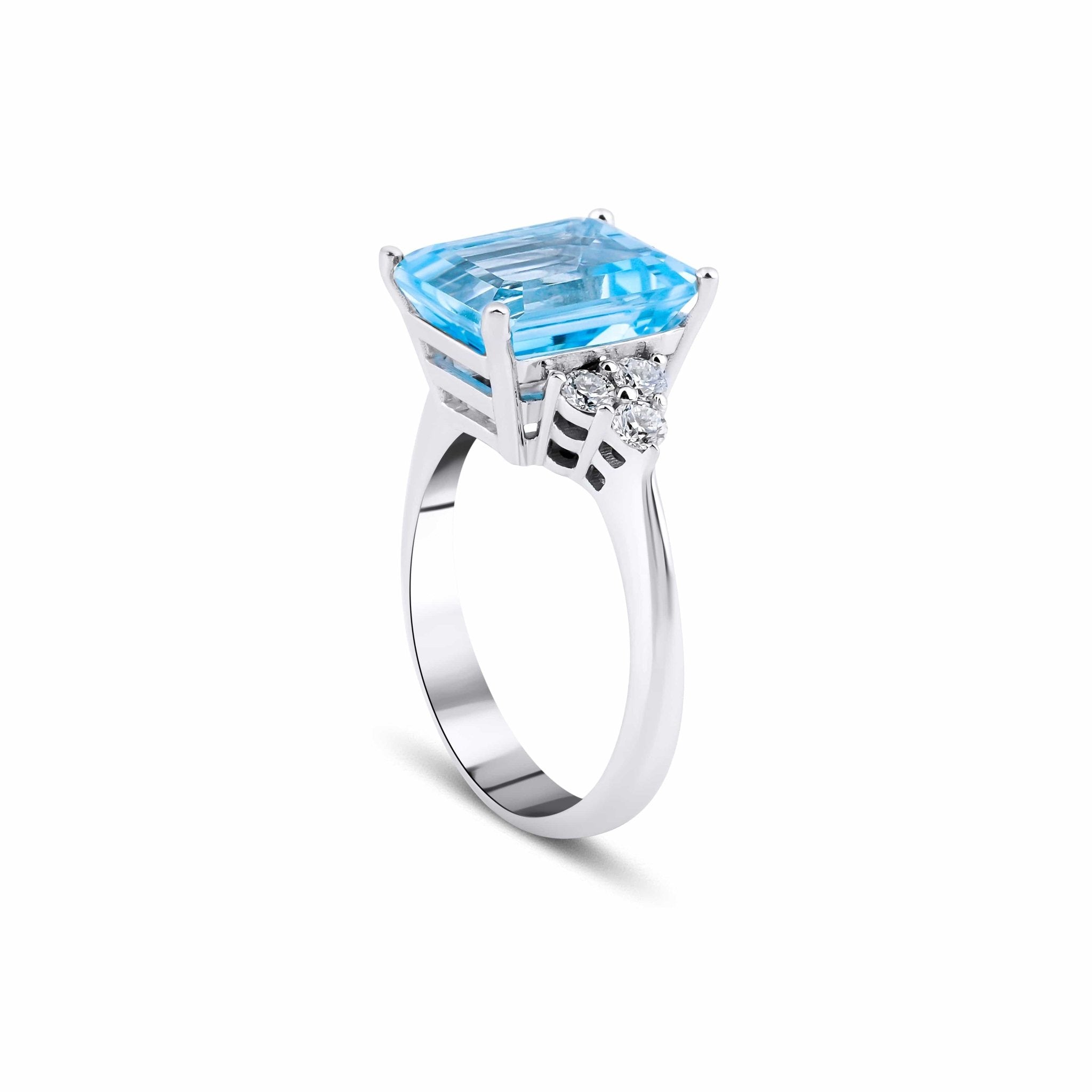 5.44 Karat Emerald Kesim Aquamarine Pırlantalı Yüzük - RNF0645 | Renkli Taşlı Yüzükler | Ronaff Pırlanta | Tektaş Yüzük, Pırlanta Yüzük, Kolye, Küpe