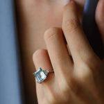 5.44 Karat Emerald Kesim Aquamarine Pırlantalı Yüzük - RNF0645 | Renkli Taşlı Yüzükler | Ronaff Pırlanta | Tektaş Yüzük, Pırlanta Yüzük, Kolye, Küpe