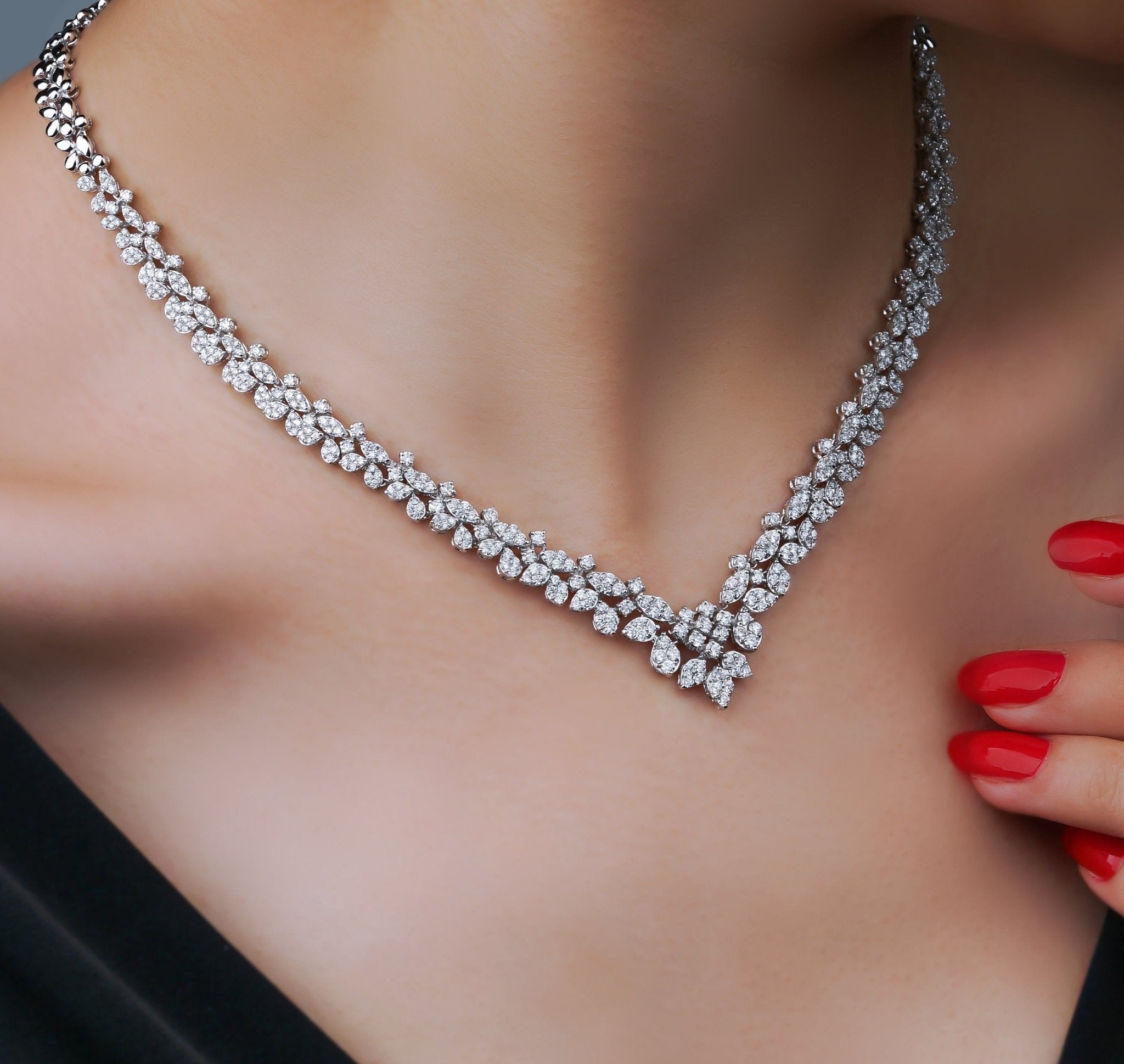 5.80 Karat Pırlanta Özel Tasarım Gerdanlık - RNF0379 | Gerdanlık | Ronaff Pırlanta | Tektaş Yüzük, Pırlanta Yüzük, Kolye, Küpe