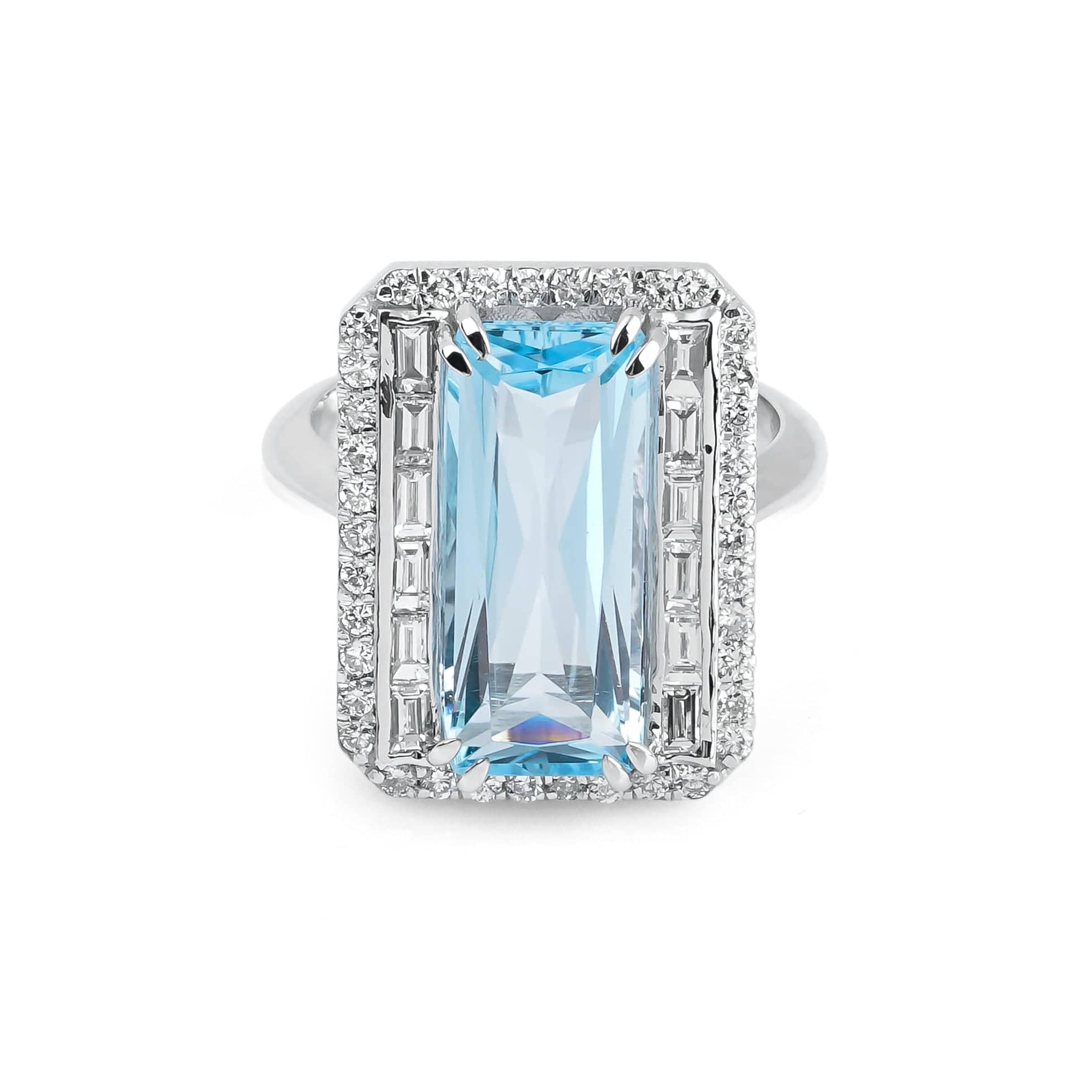 5.83 Karat Aquamarine Pırlantalı Yüzük - RNF0168 | Renkli Taşlı Yüzükler | Ronaff Pırlanta | Tektaş Yüzük, Pırlanta Yüzük, Kolye, Küpe