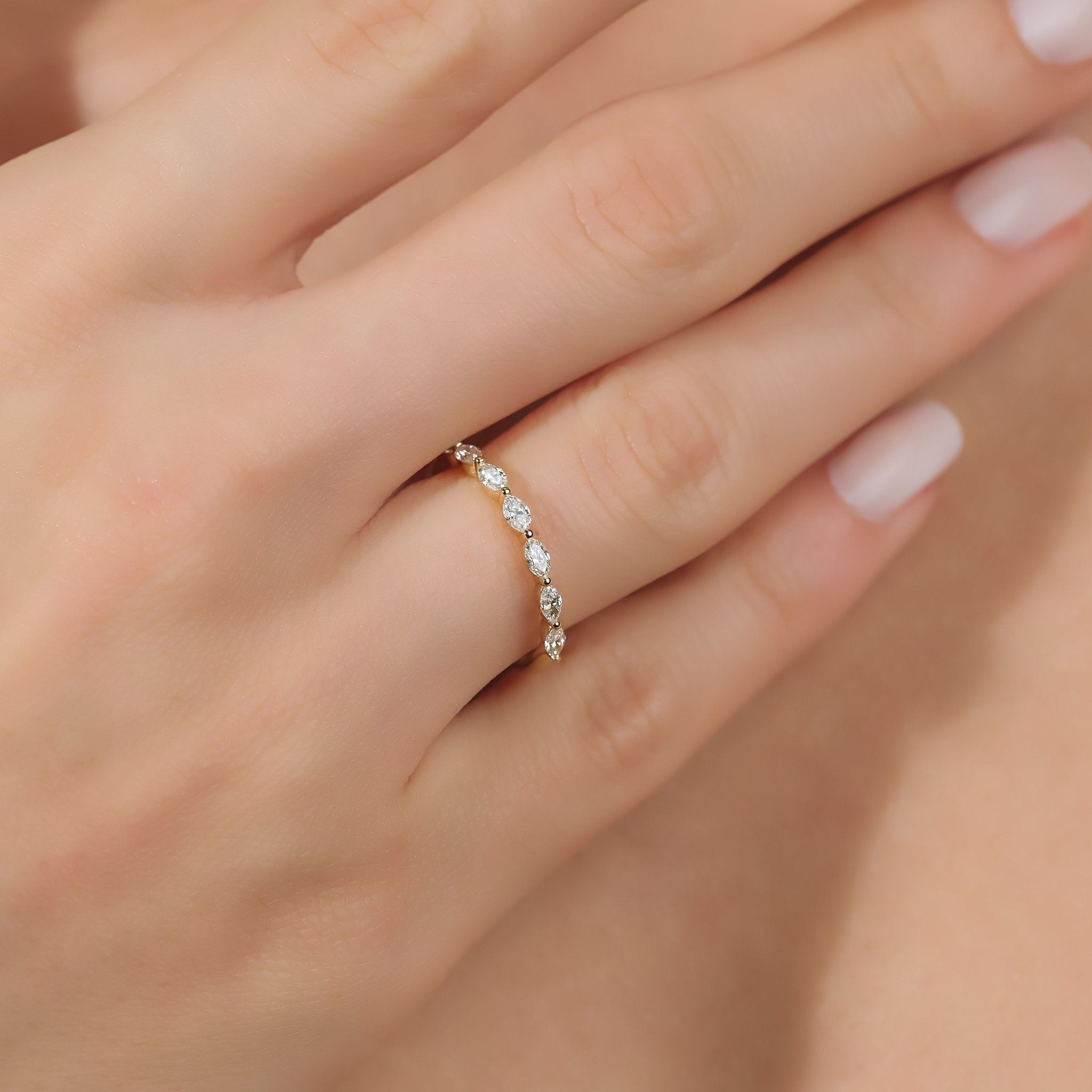 0.42 Karat Markiz Pırlanta Yarımtur Yüzük - RNF0634 | Yarımtur Pırlanta Yüzük | Ronaff Pırlanta | Tektaş Yüzük, Pırlanta Yüzük, Kolye, Küpe