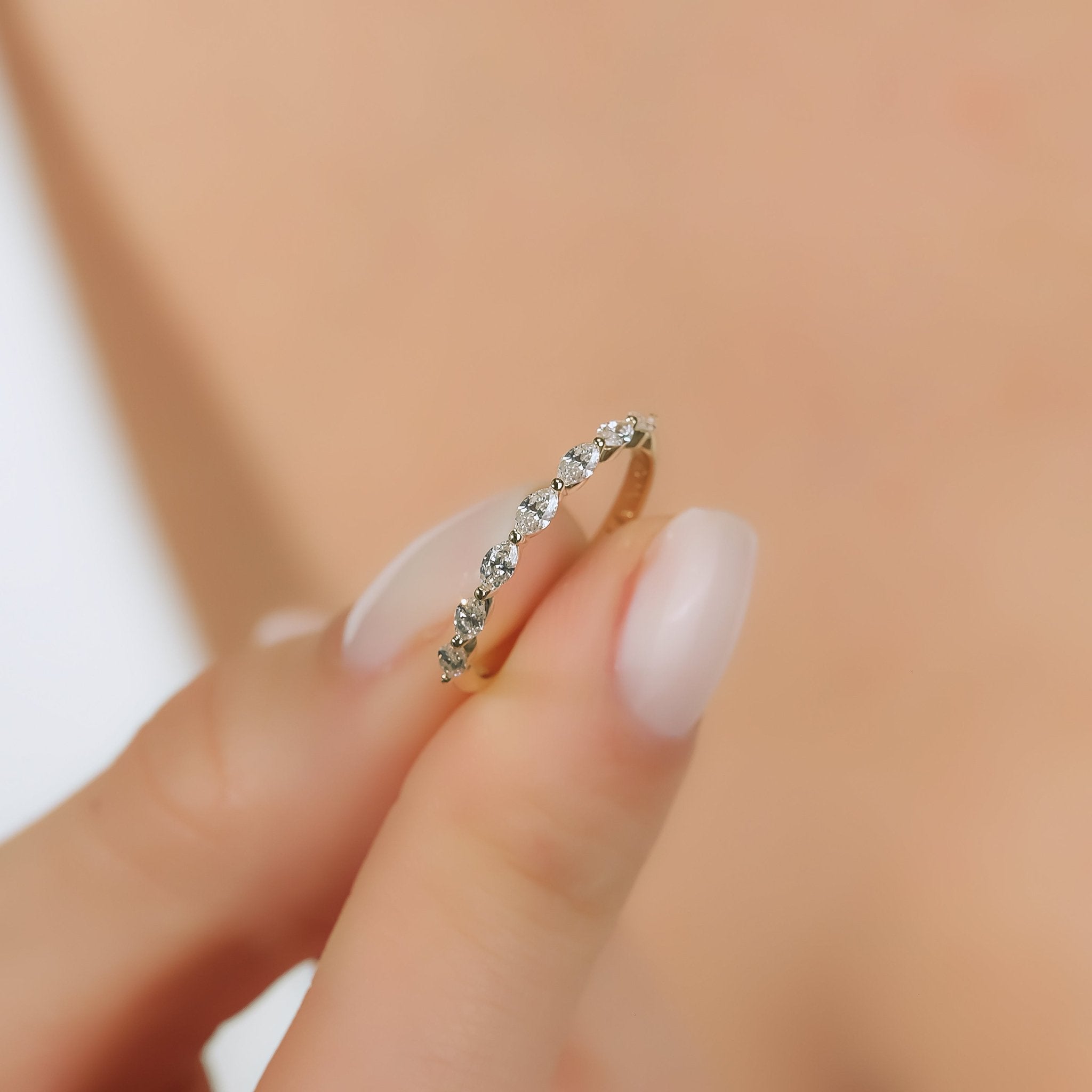 0.42 Karat Markiz Pırlanta Yarımtur Yüzük - RNF0634 | Yarımtur Pırlanta Yüzük | Ronaff Pırlanta | Tektaş Yüzük, Pırlanta Yüzük, Kolye, Küpe