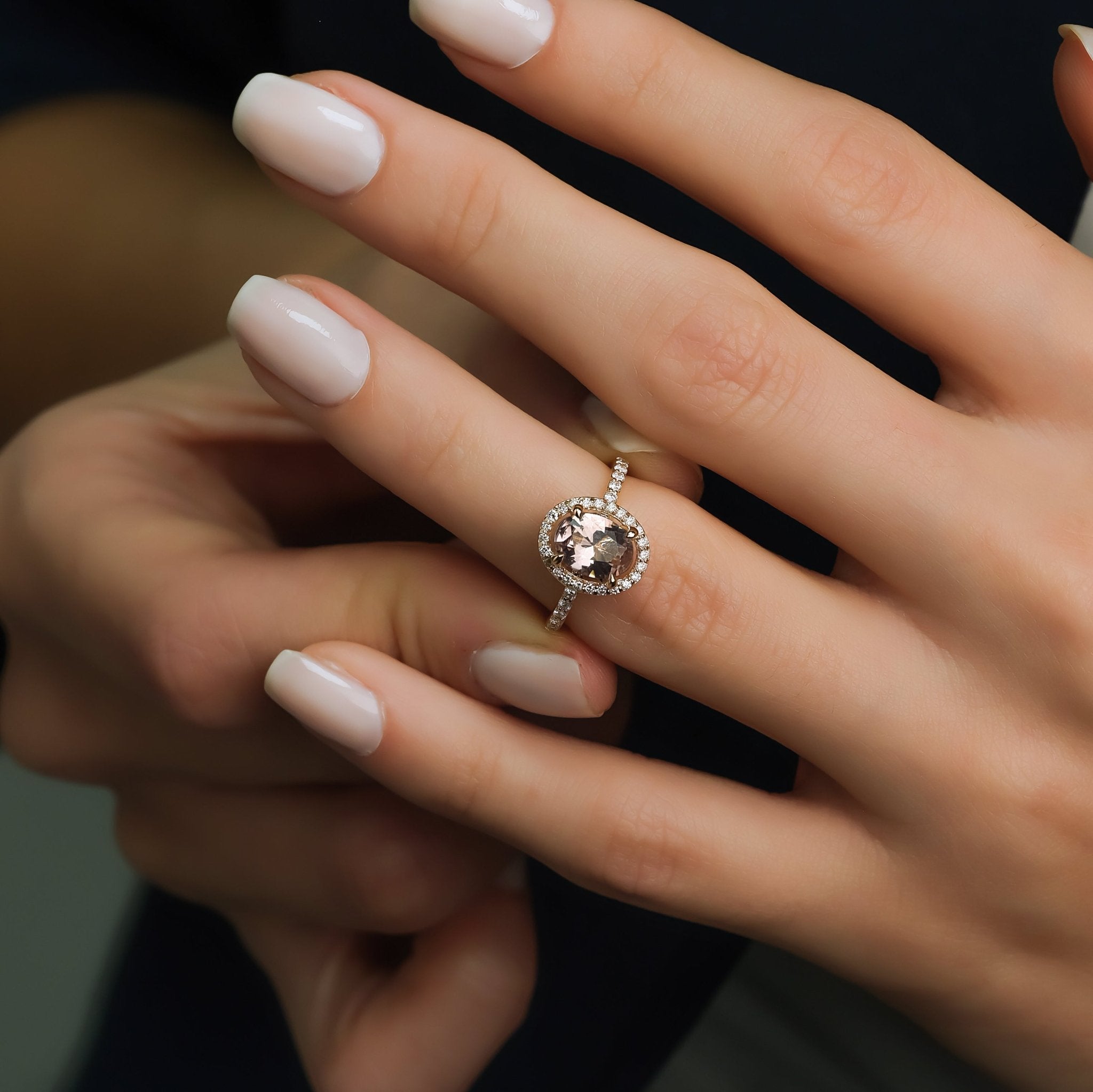 1.90 Karat Morganit Pırlantalı Yüzük - RNF0644 | Renkli Taşlı Yüzükler | Ronaff Pırlanta | Tektaş Yüzük, Pırlanta Yüzük, Kolye, Küpe