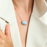 3.84 Karat Natural Opal Taşı & 0.20 Karat Yuvarlak Kesim Pırlanta Tasarım Kolye - RNF0880 | Renkli Taşlı Kolyeler | Ronaff Pırlanta | Tektaş Yüzük, Pırlanta Yüzük, Kolye, Küpe