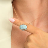 3.84 Karat Natural Opal Taşı & 0.20 Karat Yuvarlak Kesim Pırlanta Tasarım Kolye - RNF0880 | Renkli Taşlı Kolyeler | Ronaff Pırlanta | Tektaş Yüzük, Pırlanta Yüzük, Kolye, Küpe