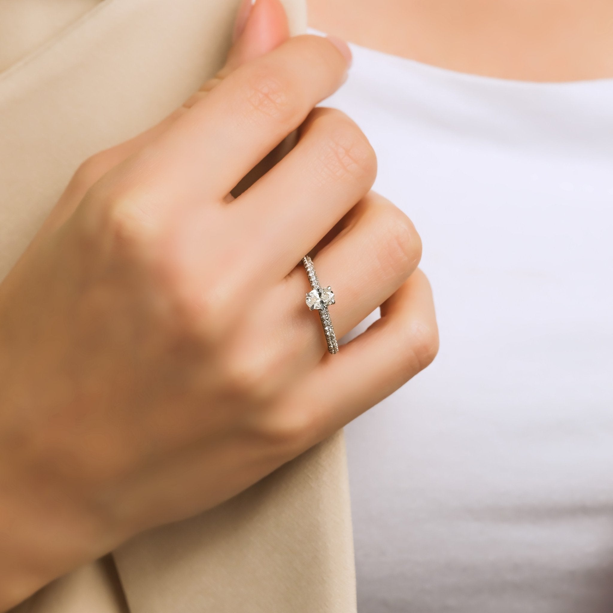 Oval Pırlanta HRD Sertifikalı Yüzük | Tektaş Yüzükler | Ronaff Pırlanta | Tektaş Yüzük, Pırlanta Yüzük, Kolye, Küpe