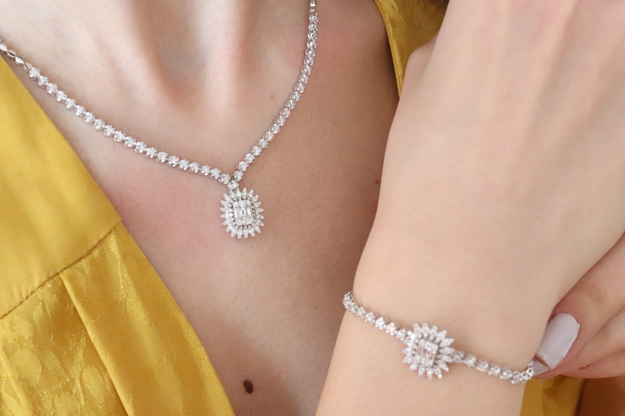 1.63 Karat Baget Markizli Pırlanta Gerdanlık - RNF0224 | Gerdanlık | Ronaff Pırlanta | Tektaş Yüzük, Pırlanta Yüzük, Kolye, Küpe