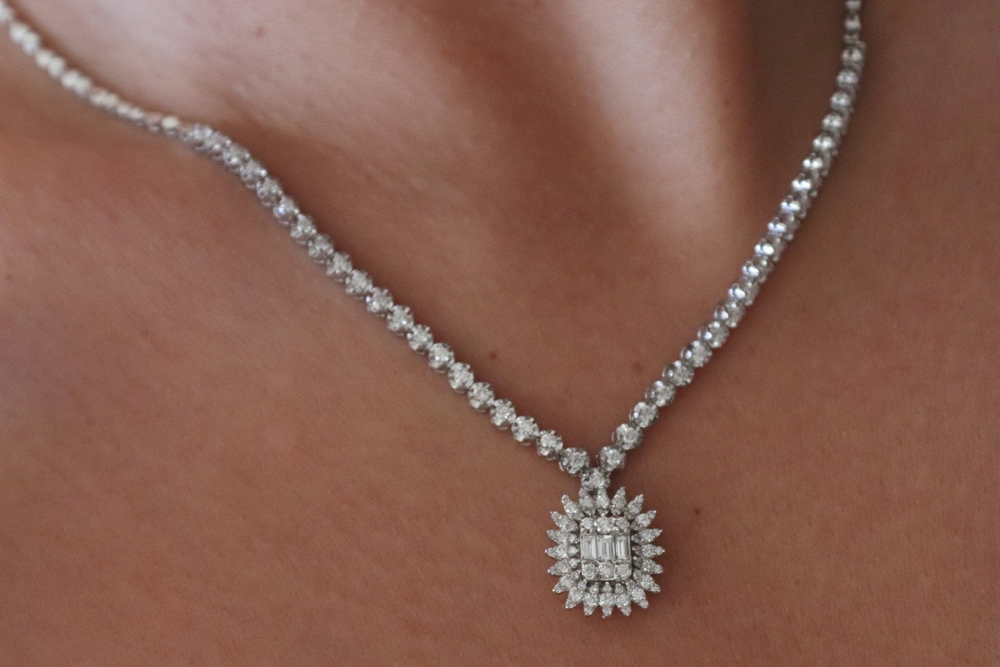 1.63 Karat Baget Markizli Pırlanta Gerdanlık - RNF0224 | Gerdanlık | Ronaff Pırlanta | Tektaş Yüzük, Pırlanta Yüzük, Kolye, Küpe