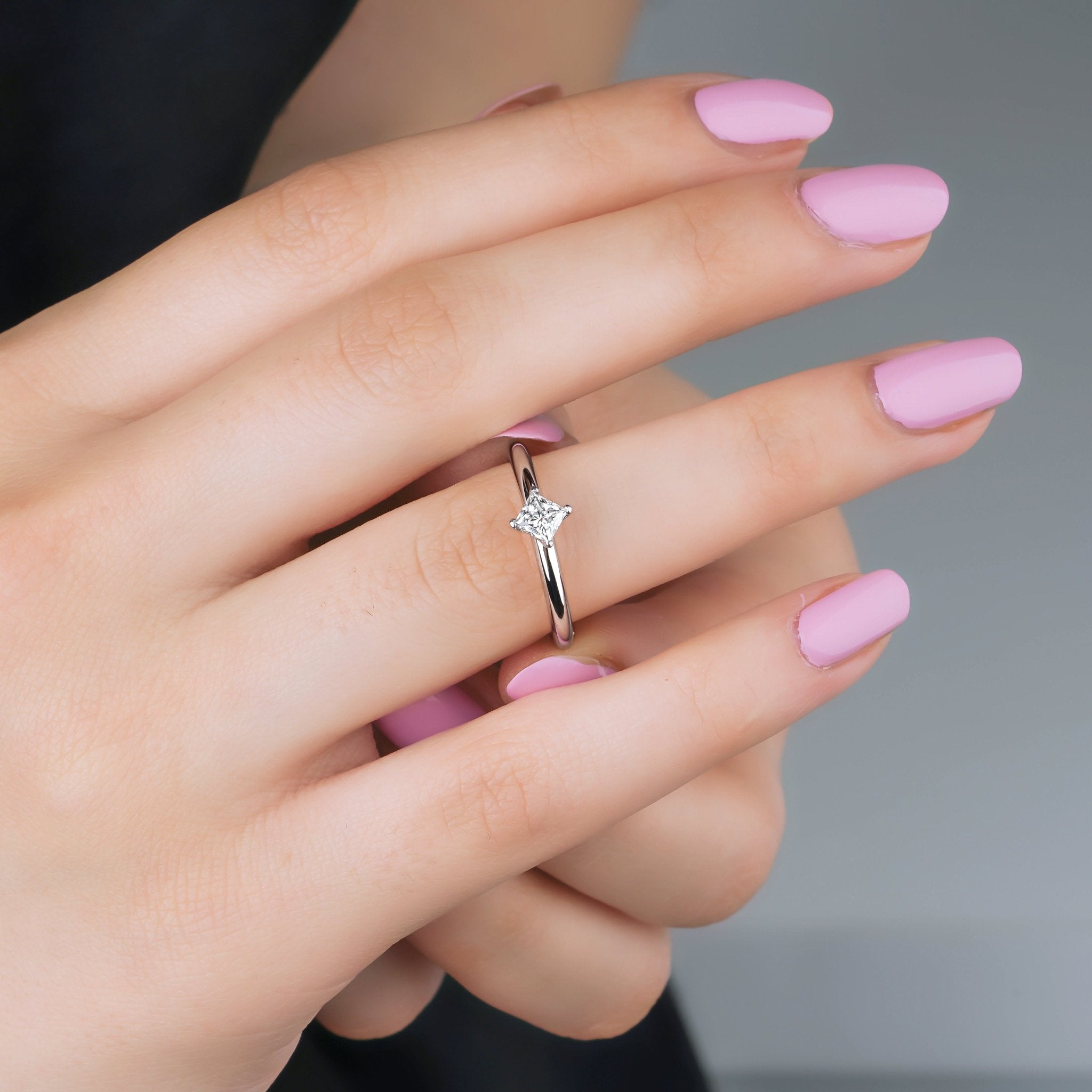 0.30 Karat Prenses Kesim HRD Sertifikalı Pırlanta Tektaş Yüzük - RNF0393 | Tektaş Pırlanta | Ronaff Pırlanta | Tektaş Yüzük, Pırlanta Yüzük, Kolye, Küpe