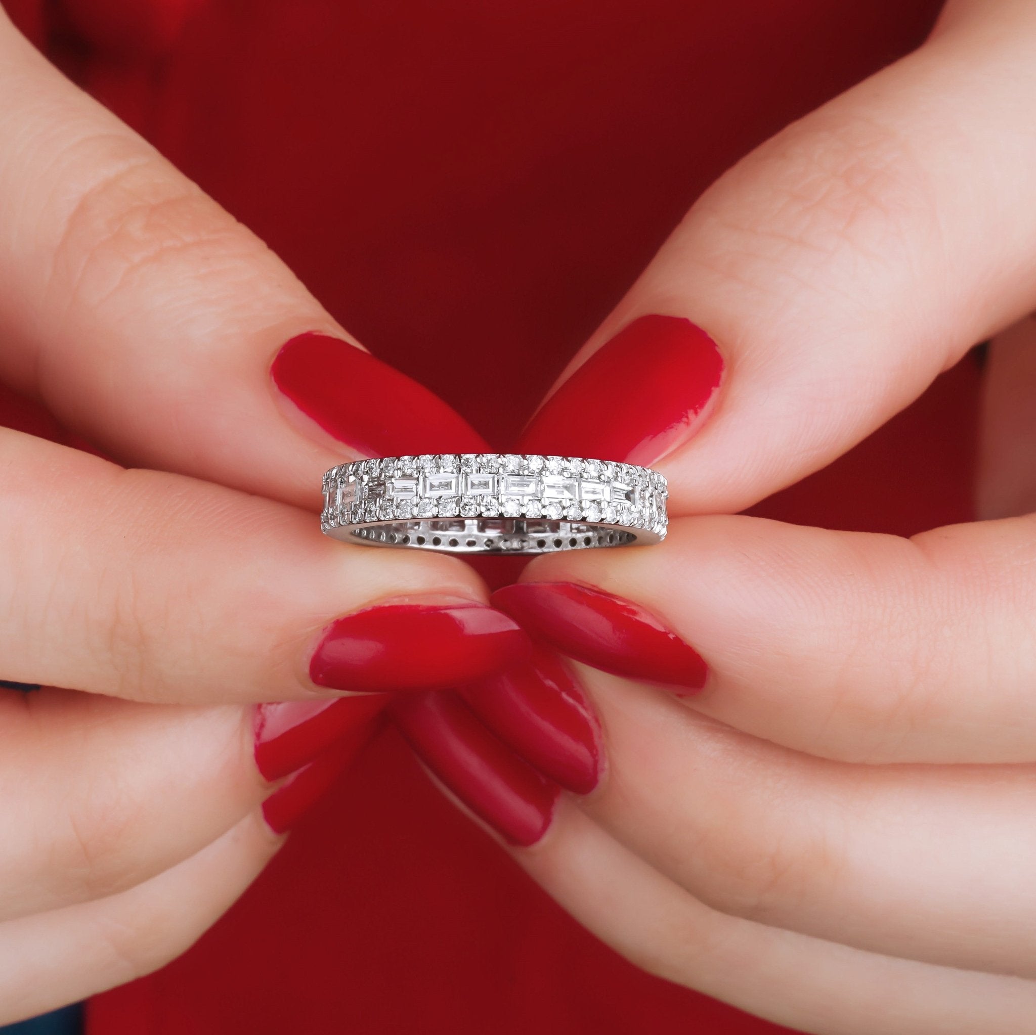 0.74 Karat & 0.44 Karat Baget Pırlantalı Tamtur Yüzük - RNF0133 | Tamtur Pırlanta Yüzük | Ronaff Pırlanta | Tektaş Yüzük, Pırlanta Yüzük, Kolye, Küpe