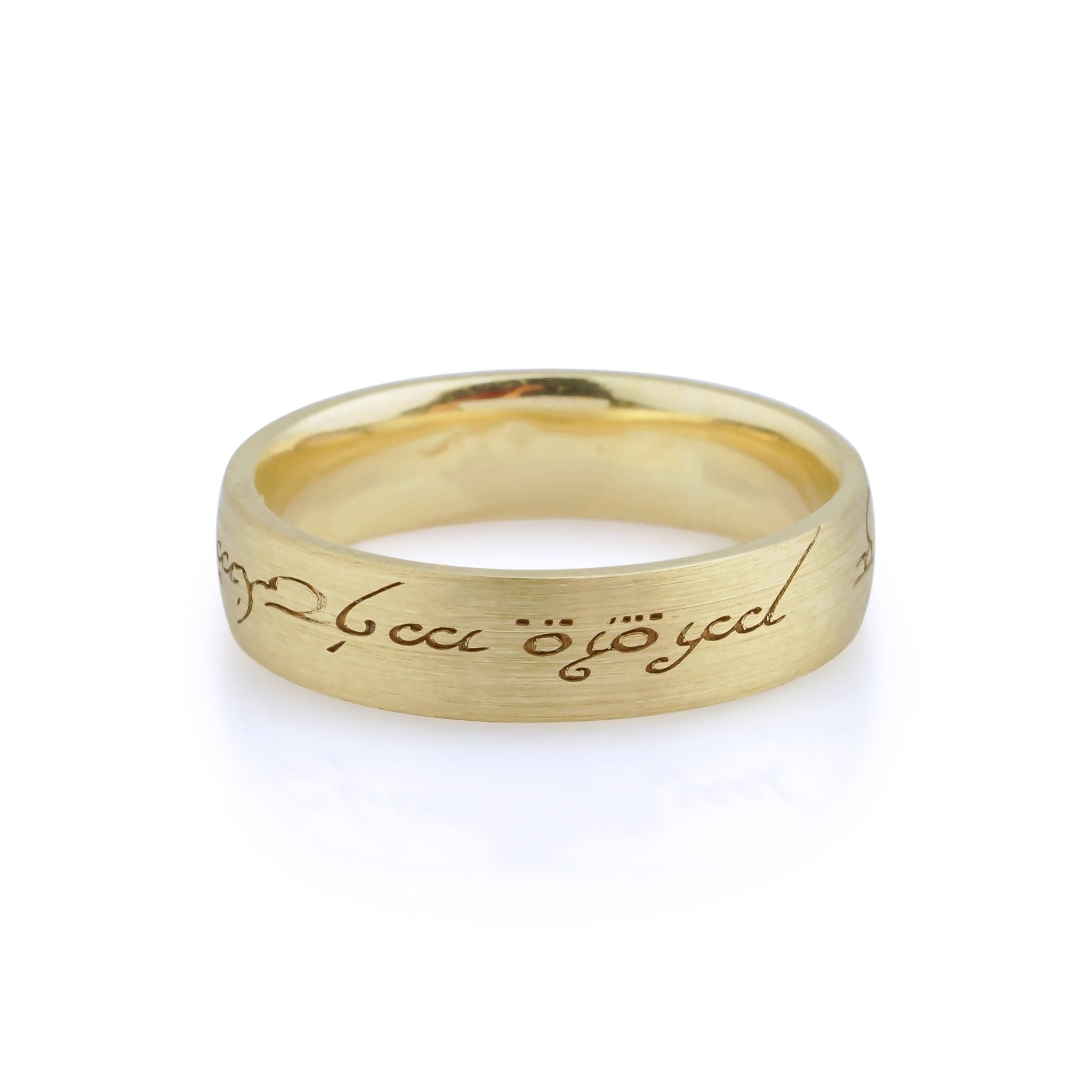 14 Ayar Sarı Altın Yüzüklerin Efendisi Alyans (The One Ring ) - RNF0703 | Tasarım Alyans | Ronaff Pırlanta | Tektaş Yüzük, Pırlanta Yüzük, Kolye, Küpe