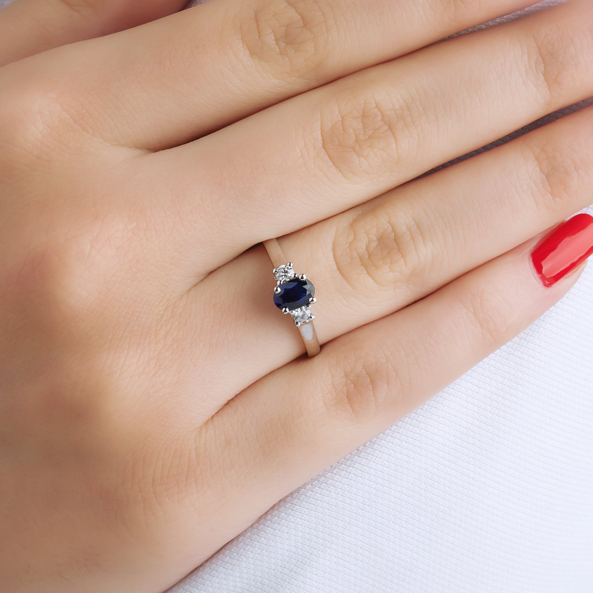 0.66 Karat Safir Pırlantalı Yüzük - RNF0646 | Renkli Taşlı Yüzükler | Ronaff Pırlanta | Tektaş Yüzük, Pırlanta Yüzük, Kolye, Küpe