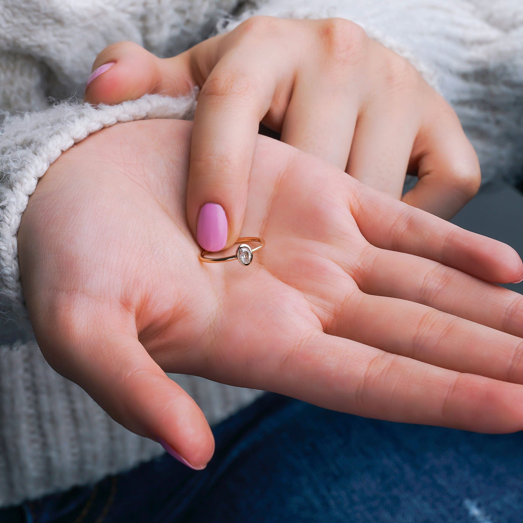 0.27 Karat Oval Kesim Pırlanta Tektaş Yüzük - RNF0337 | Tektaş Pırlanta | Ronaff Pırlanta | Tektaş Yüzük, Pırlanta Yüzük, Kolye, Küpe