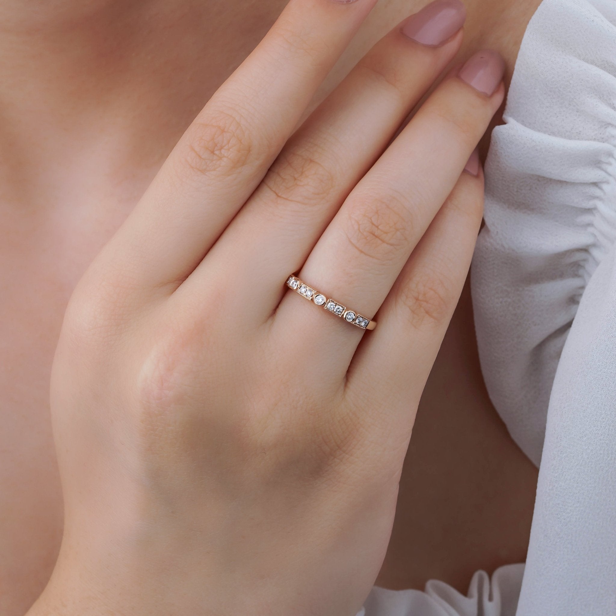 0.18 Karat Yarımtur Pırlanta Yüzük - RNF0899 | Yarımtur Pırlanta Yüzük | Ronaff Pırlanta | Tektaş Yüzük, Pırlanta Yüzük, Kolye, Küpe