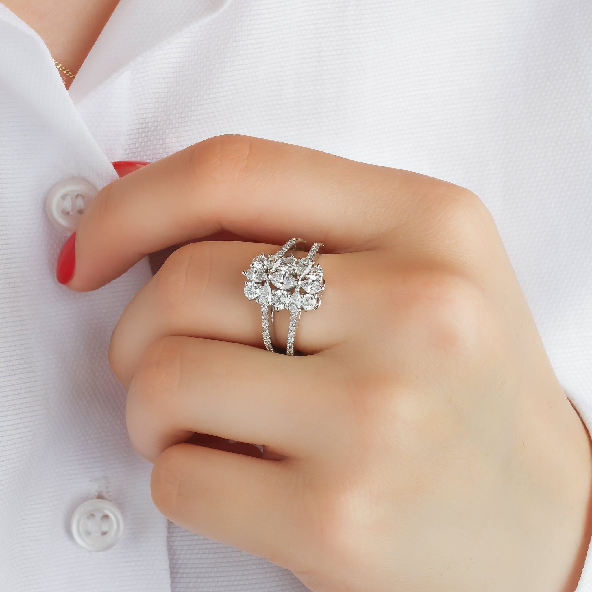 2.05 Karat Fantezi Kesim Pırlantalı Yüzük - RNF0507 | Tektaş Pırlanta | Ronaff Pırlanta | Tektaş Yüzük, Pırlanta Yüzük, Kolye, Küpe