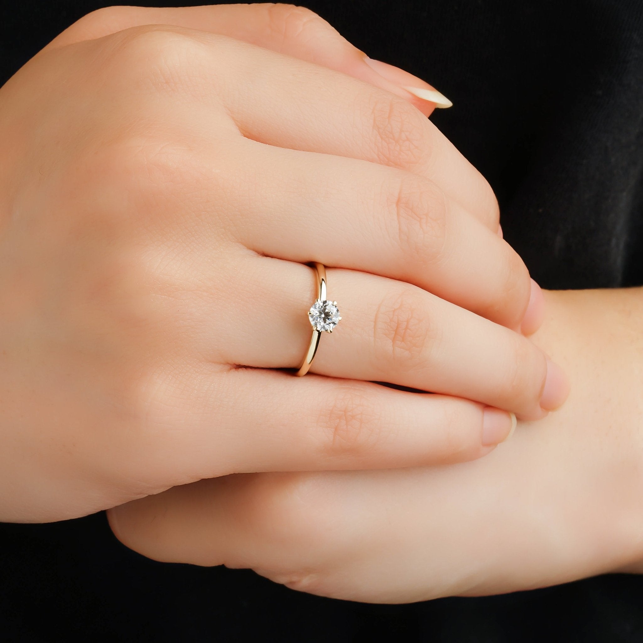 0.50 Karat Yuvarlak Kesim HRD Sertifikalı Tektaş Pırlanta Yüzük - RNF0462 | Pırlanta Yüzük | Ronaff Pırlanta | Tektaş Yüzük, Pırlanta Yüzük, Kolye, Küpe