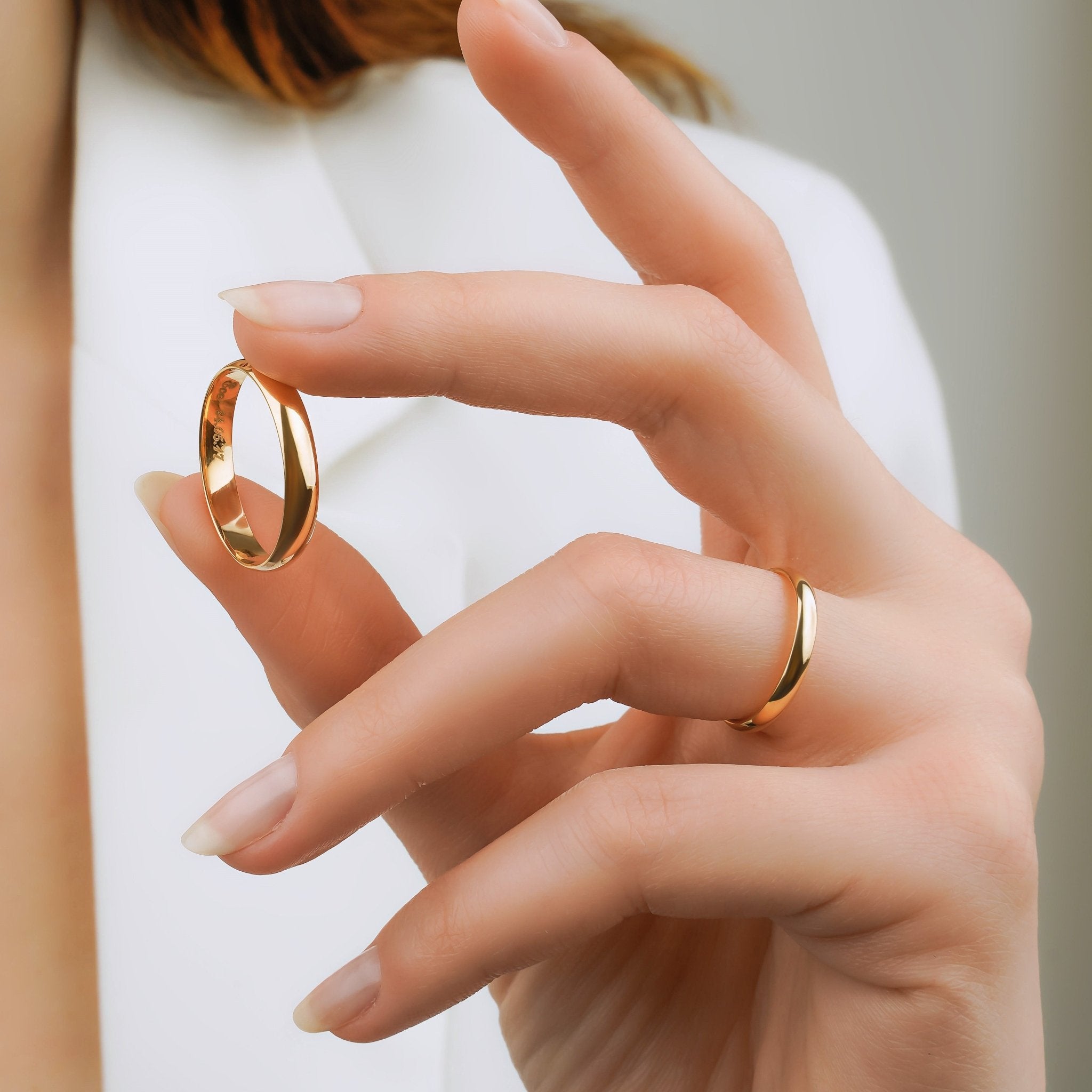 4 mm Çift Sarı Altın Bombeli Alyans - RNF0598 | Alyans | Ronaff Pırlanta | Tektaş Yüzük, Pırlanta Yüzük, Kolye, Küpe