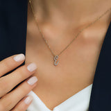 0.10 Karat Özel Tasarım El Yazısı Sarı Altın Harf Kolye - RNF0774 | Pırlanta Kolye | Ronaff Pırlanta | Tektaş Yüzük, Pırlanta Yüzük, Kolye, Küpe