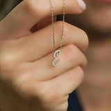 0.10 Karat Özel Tasarım El Yazısı Sarı Altın Harf Kolye - RNF0774 | Pırlanta Kolye | Ronaff Pırlanta | Tektaş Yüzük, Pırlanta Yüzük, Kolye, Küpe