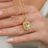 3.28 Karat Quartz & 1.28 Karat Sarı Safir Özel Tasarım Vintage Kolye - RNF0815 | Pırlanta Kolye | Ronaff Pırlanta | Tektaş Yüzük, Pırlanta Yüzük, Kolye, Küpe