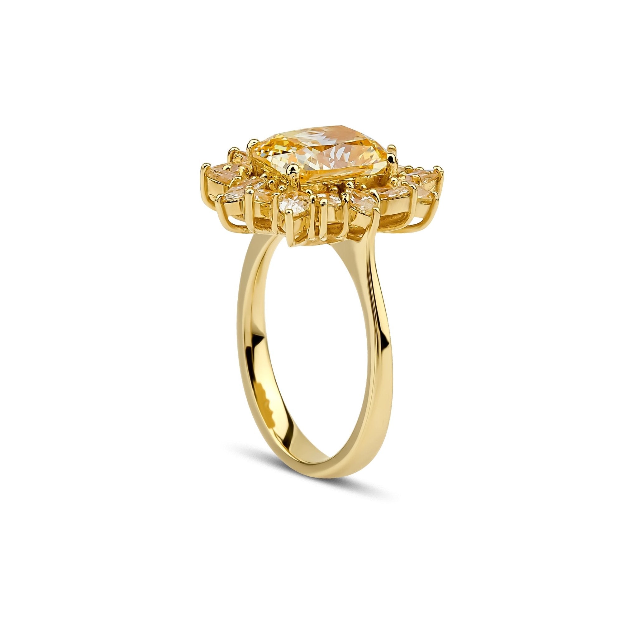 3.28 Karat Quartz & 1.28 Karat Sarı Safir Özel Tasarım Vintage Yüzük - RNF0814 | Pırlanta Yüzük | Ronaff Pırlanta | Tektaş Yüzük, Pırlanta Yüzük, Kolye, Küpe