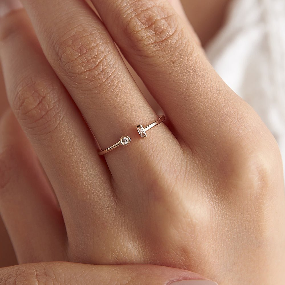 Baget & Yuvarlak Pırlanta Yüzük - RNF0866 | Pırlanta Yüzük | Ronaff Pırlanta | Tektaş Yüzük, Pırlanta Yüzük, Kolye, Küpe